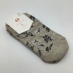 Tavi Savvy Grip Socks Shitake Heather Floral Yoga Barre Pilates Size Small NWT